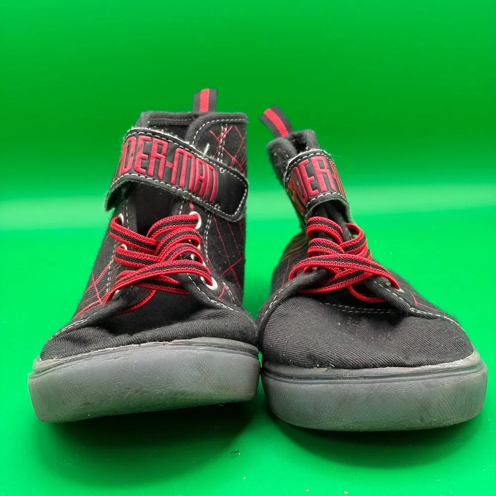 Marvel Spider-Man Sneakers Kids 1 Black/Red Light Up High Top Super Hero Shoes